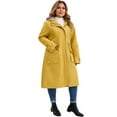 thumbnail image 2 of DARING DIVA Plus Size Hooded Long Drawstring Waist Zipper Jacket 1X Yellow, 2 of 4