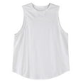 thumbnail image 6 of Caqnni Basic Style Classical Color Easy to Match Men's Regular-Fit Tank Top (White,XL), 6 of 6
