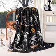 thumbnail image 2 of Black Halloween Dancing Skeletons Blanket,Comfortable Soft Flannel Throw Blanket,All Season,Warm Lightweight Blankets for Sofa Bed Couch Living Room Chair,60"x80", 2 of 4