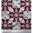 thumbnail image 1 of Soimoi Poly Georgette Fabric Artistic Floral Ethnic Decor Fabric Printed Yard 52 Inch Wide, 1 of 3
