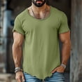 thumbnail image 2 of CUSTG Men T-Shirts Solid Color Crew Neck T Shirt Soft Breathable Casual Tee Shirt For Everyday Comfort Fashionable Daily Tops, 2 of 4