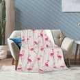 thumbnail image 4 of Pink Flamingos Bed Blanket Ultra Soft Throw Blankets All Season Warm Light Weight Cozy Plush Blankets for Home Bedroom Sofa Chair Travel, 30"X40", 4 of 5