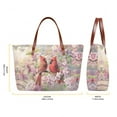 thumbnail image 3 of ZUXONGSY Cardinal Cherry Blossom Print 2 PCS Handbags and Purses for Women Portable Top Handle Satchel Tote Bag Shoulder Bag Slim Wallet with Handle for Outings Travel, 3 of 5