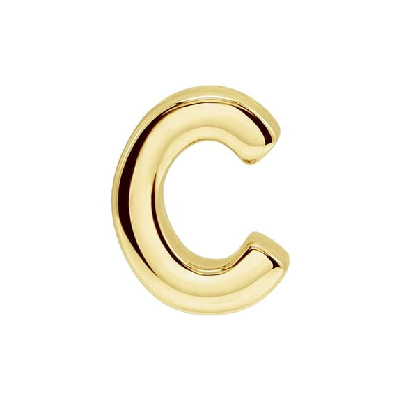 14k Yellow Gold Letter Name Personalized Monogram Initial C 6.5x3.3mm Polished Initial Slide Pendant Necklace Pendant fo