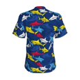 thumbnail image 3 of Uemuo Cartoon Shark Printed Women's Classic V-Neck T-Shirt - Soft, Breathable, Moisture-Wicking, Perfect for Casual, Office, Travel, and Everyday Wear-3X-Large, 3 of 5