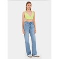 thumbnail image 2 of V-Neck Sleeveless Woven Crop Top, 2 of 5