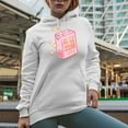 thumbnail image 2 of Self Love Juice, Retro Juice Pack Valentine's Day Art Merch Gift, White Hooded Sweatshirt or Hoodie, Small, 2 of 5
