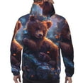 thumbnail image 7 of Goofa Lazy Stone Bear for Men's Hooded Sweatshirt - Lightweight Pullover Hoodie with Kangaroo Pocket, Perfect for Everyday Wear-Large, 7 of 7