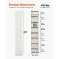 thumbnail image 5 of KFFKFF 8-Level Slim Bookcase, 71-inch Wood-Based Tall Open Shelving Unit with Flexible Shelf Height, Independent Floor Standing Storage Display Bookshelf for Study, Bedroom, Lounge, in White, 5 of 9