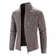 thumbnail image 4 of Suéter de color sólido para hombre de primavera y otoño, cárdigan informal con cuello alto, suéter de polar de manga larga para jóvenes, 4 of 6