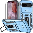 thumbnail image 1 of KOMI for Google Pixel 9a Case with Screen Protector and with Camera Cover, 360°Military Grade Rotatable Kickstand (Heavy Duty) Shockproof Protective, Case for Google Pixel 9a Light Blue, 1 of 5