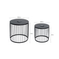 thumbnail image 4 of 2-Pack Solar Powered Nesting Side Table Set, Round Metal Wire Cage End Tables with LED Lights, Matte Black Indoor Outdoor Accent Tables for Patio Balcony Garden, 4 of 10