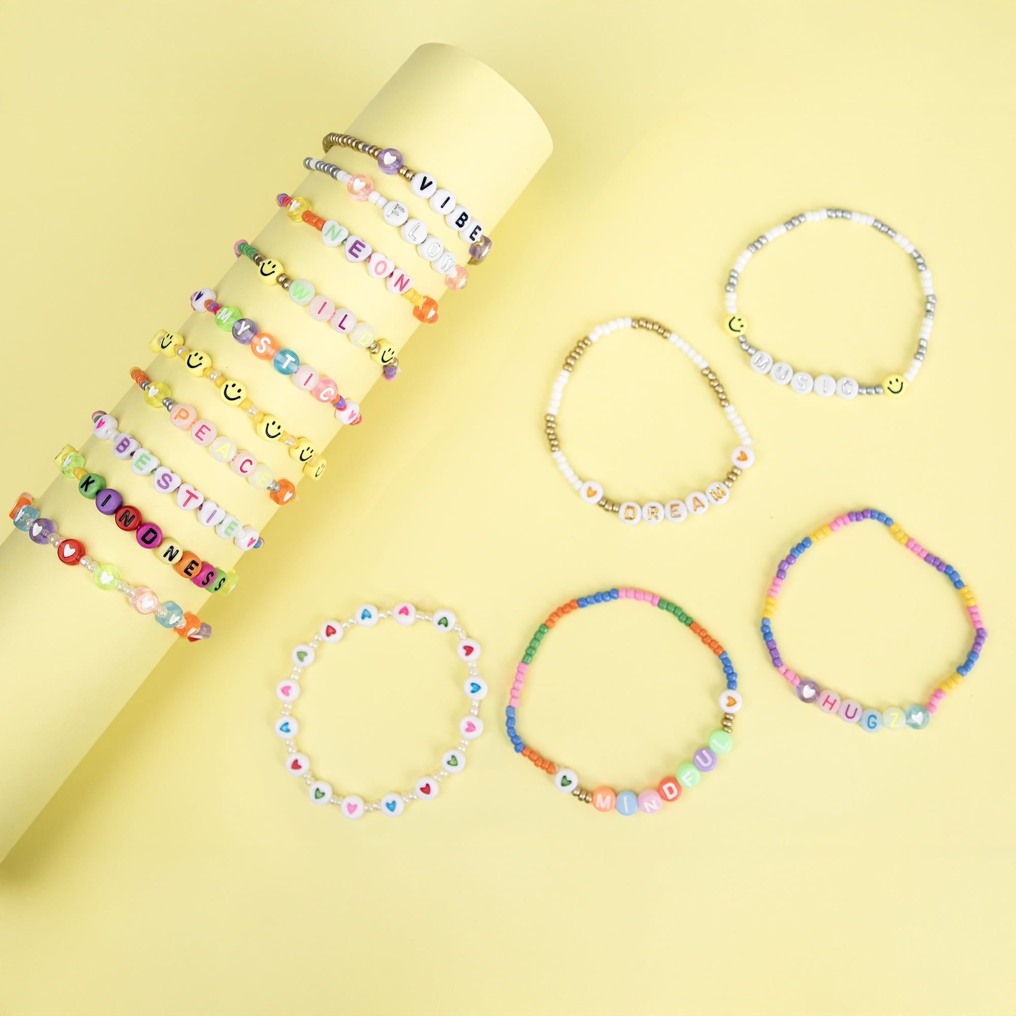 Cousin DIY 1563-Piece Bracelet Making Kit with Seed, Letter, Heart & Smiley Beads