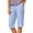 #02 Blue 【Stock Up & Rotate: Mix & Match Your Go-To Colors】, variant on Women’s Soft Fabric Striped Casual Capri Pants, Elastic Mid Waist with Body Shaping Fit, Decorative Button Detail, Adjustable Side Ties, Versatile for Office, Travel, Beach