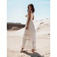 thumbnail image 4 of Vestidos largos bohemios con encaje floral para mujer, vestidos vintage de verano sin mangas con cuello en V, ropa de playa con borlas, vestidos informales para mujer, 4 of 4