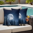 thumbnail image 5 of Outdoor Pillow Covers Winter Woods Landscapes Waterproof Pillow Cases 18x18 Set of 2, Abstract Moon Night View Throw Pillow Cover Pillowcase for Patio Balcony Couch Garden, 5 of 9