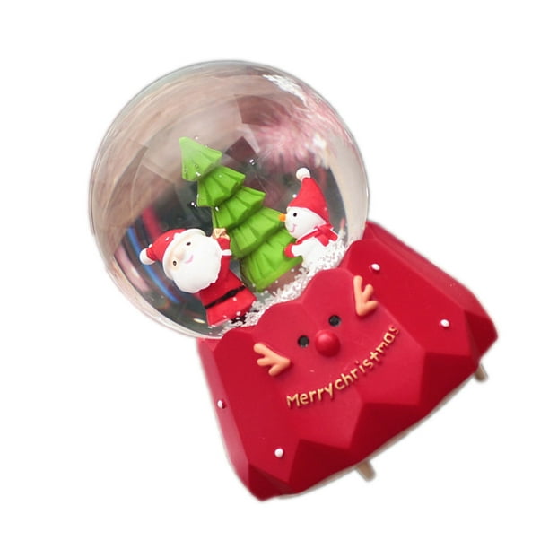 Christmas Snow Globe Music Box Novelty Crystal Snowflakes Ball