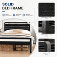 thumbnail image 6 of Zimtown Twin Size Platform Bed Frame, Heavy Metal Bed Frame with Wooden LED Headboard, 12" Under-Bed Storage, Black, 6 of 10