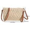 thumbnail image 4 of Bolso de mano para mujer Bolso de viaje femenino simple de paja de moda (beige), 4 of 8
