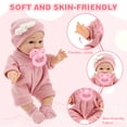 thumbnail image 4 of Keyohome Baby Dolls, 12" Baby Doll Playset with Sleeping Carrier Bassinet Bed Set in Gift Box, Soft Reborn Baby Doll with Cloths/Blanket/Feeding Kit for Girls Ages 3+, 4 of 9