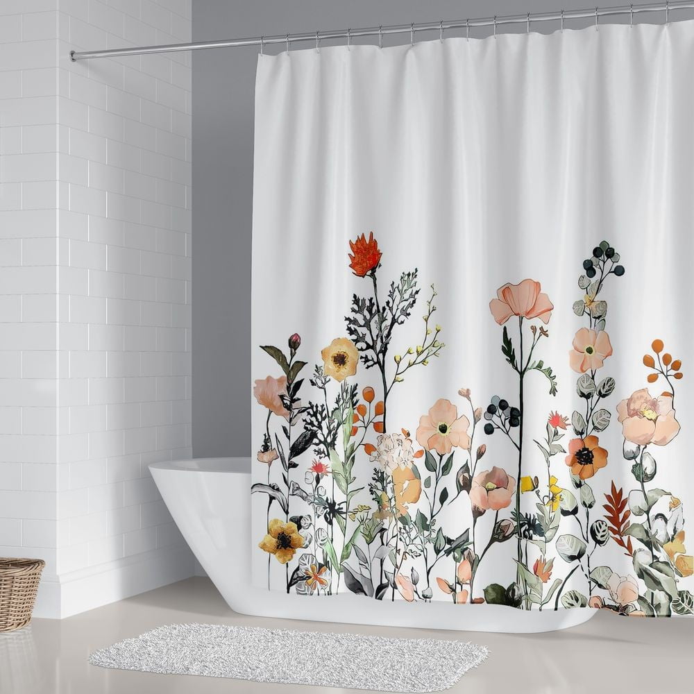 Bathroom Shower Curtain W/ 12 Hooks Waterproof Flower & Woman - Bed Bath &  Beyond - 33709591