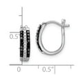 thumbnail image 2 of White Sterling Silver Earring Hoop Women'S Diamond 13 mm 4, 2 of 3