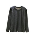 thumbnail image 2 of Cotton T Shirts for Women Casual Long Sleeve Crew Neck Shirts Thermal Base Layer for Cold Weather Dark Gray M, 2 of 6