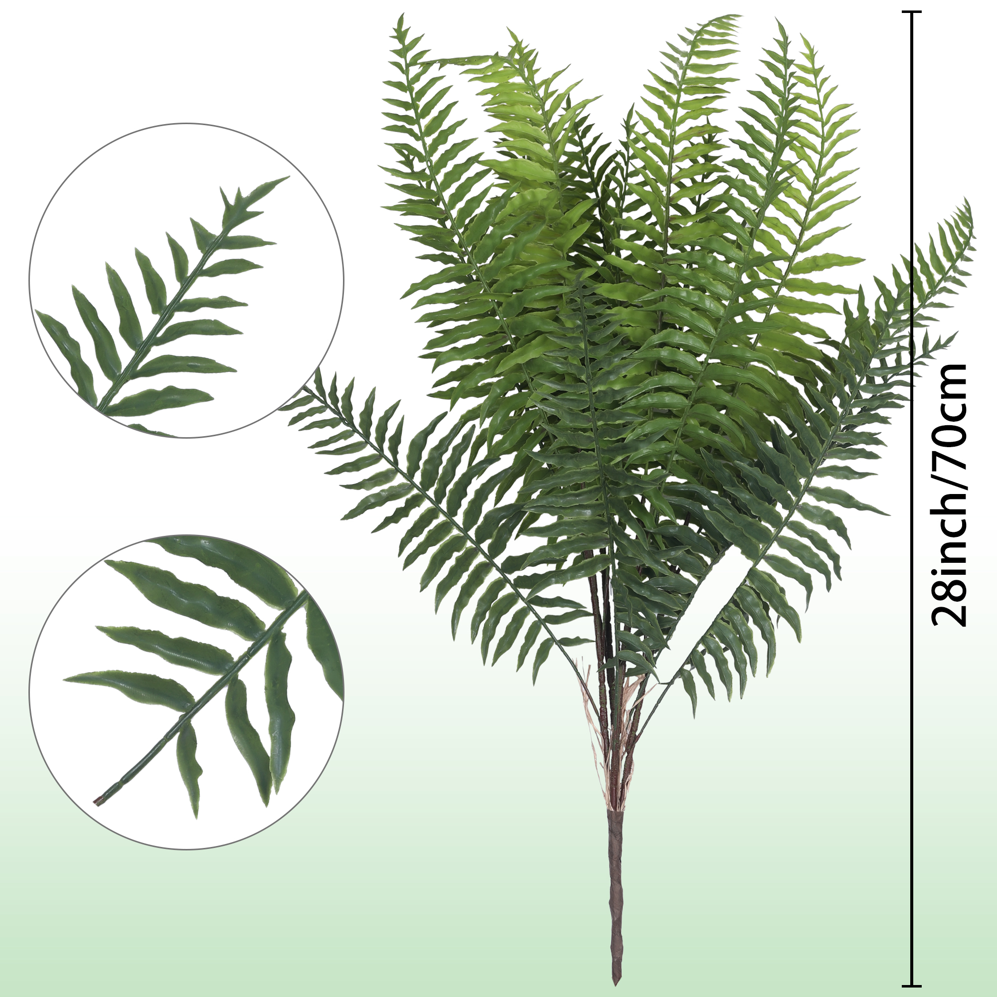 Unique Bargains Artificial Bracken Stems Leaves Faux Greenery Plants Green_Fern