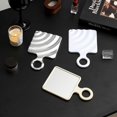 thumbnail image 2 of Square Hand Mirror Handheld Mirror with Handle Hand Mirror for Women (Electroplated Silver, 2 of 7