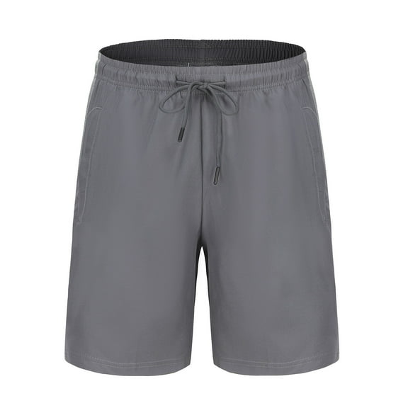 QATAINLAV Workout Shorts Mens Quick Dry Breathable Athletic Shorts with Pockets Outdoor Casual Drawstring Elastic Waist Running Shorts Ofertas Flash Gray XXL