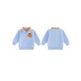 thumbnail image 2 of RUINIXCW Toddler Boy Girl Halloween Outfit Infant Baby Girl Boy Fall Winter Sweatshirt Clothes Pumpkin Embroidery Lapel Neck Half Zipper Long Sleeve Pullover Tops, 2 of 9