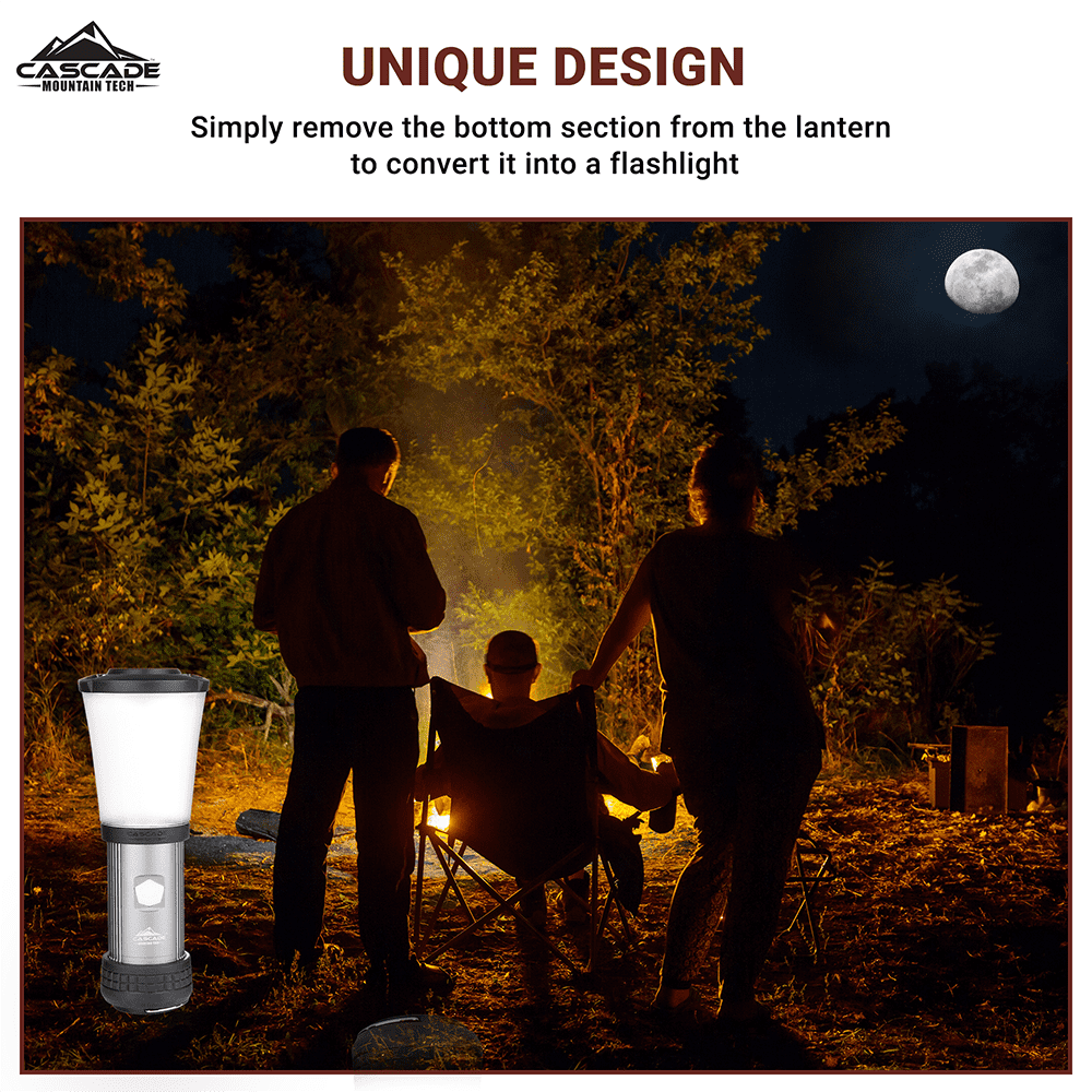 Cascade Mountain Tech Convertible Lantern & Flashlight 3 Pack, Water Resistant, 500 Lumens – Gray, 6oz