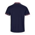 thumbnail image 5 of HCNTES Men's Short Sleeve Polo Shirts Casual Slim Fit Contrast Color Stitching Stripe Cotton Shirts(Navy,3XL), 5 of 5