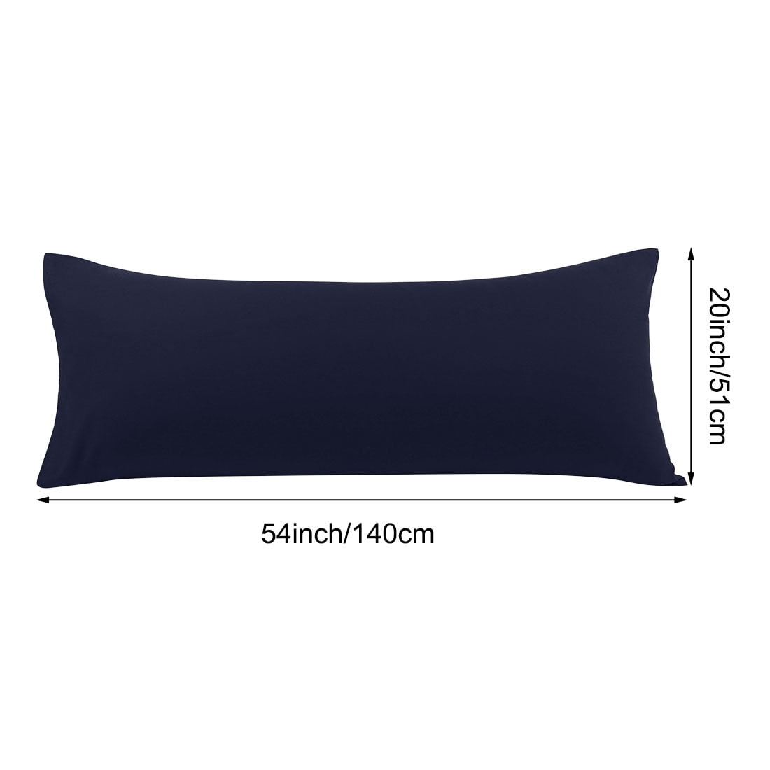 Unique Bargains Microfiber Solid Body Pillow Cover, 20" x 54", Navy Blue