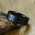 thumbnail image 5 of Bague en Acier Inoxydable pour Hommes 585 Or Rose et Bleu Deux Tons Croix Homme, 5 of 5