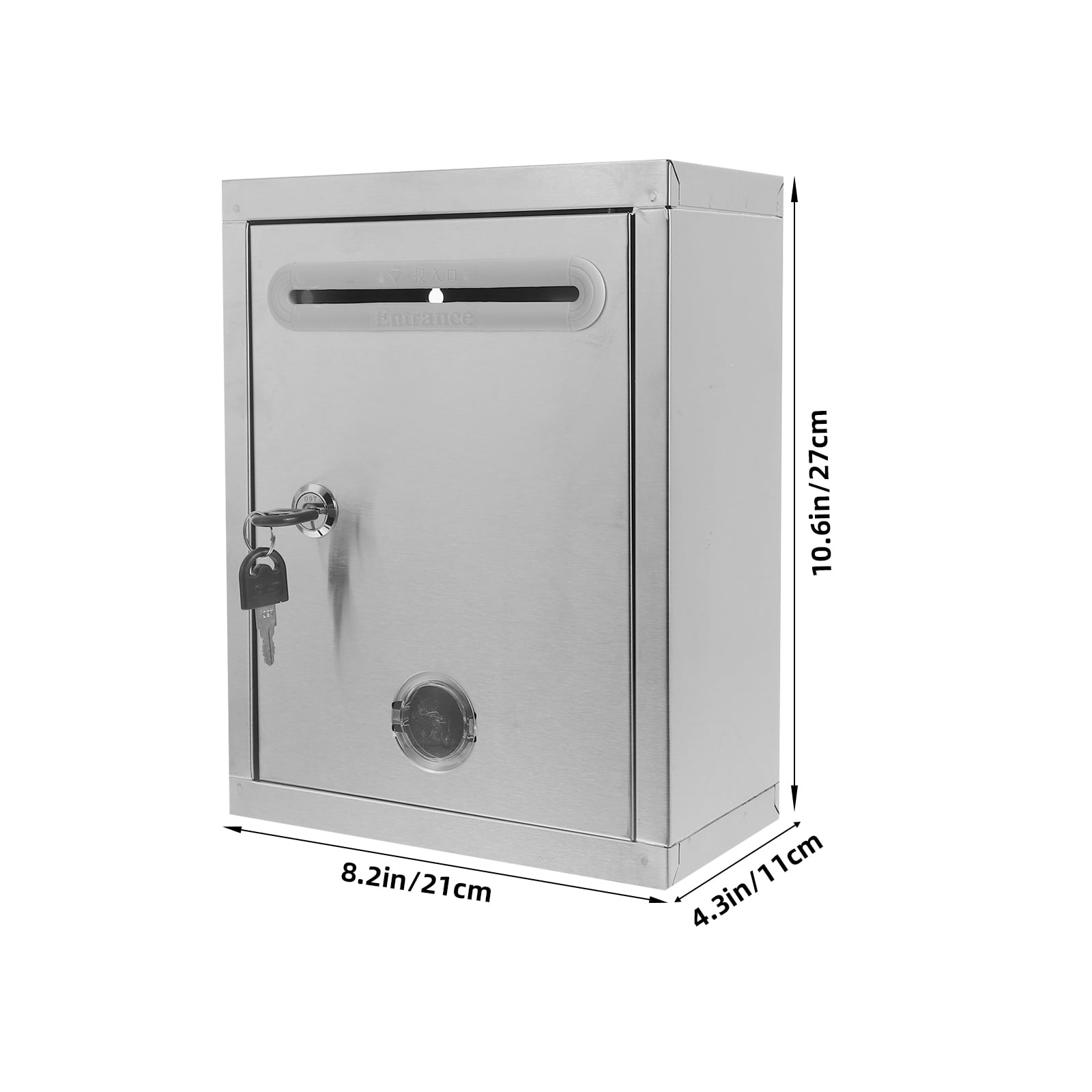 Outdoor Wall Mount Locking Mailbox Suggestion Box Secure Document Drop Box Lockable Wall Mount Mailbox Stainless Steel Mailbox
