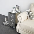 thumbnail image 5 of 11.7" 3-Drawer Mirrored End Table Bedside Table for Living Room, Mirrored Nightstand Side Table for Bedroom, Silver, 5 of 9