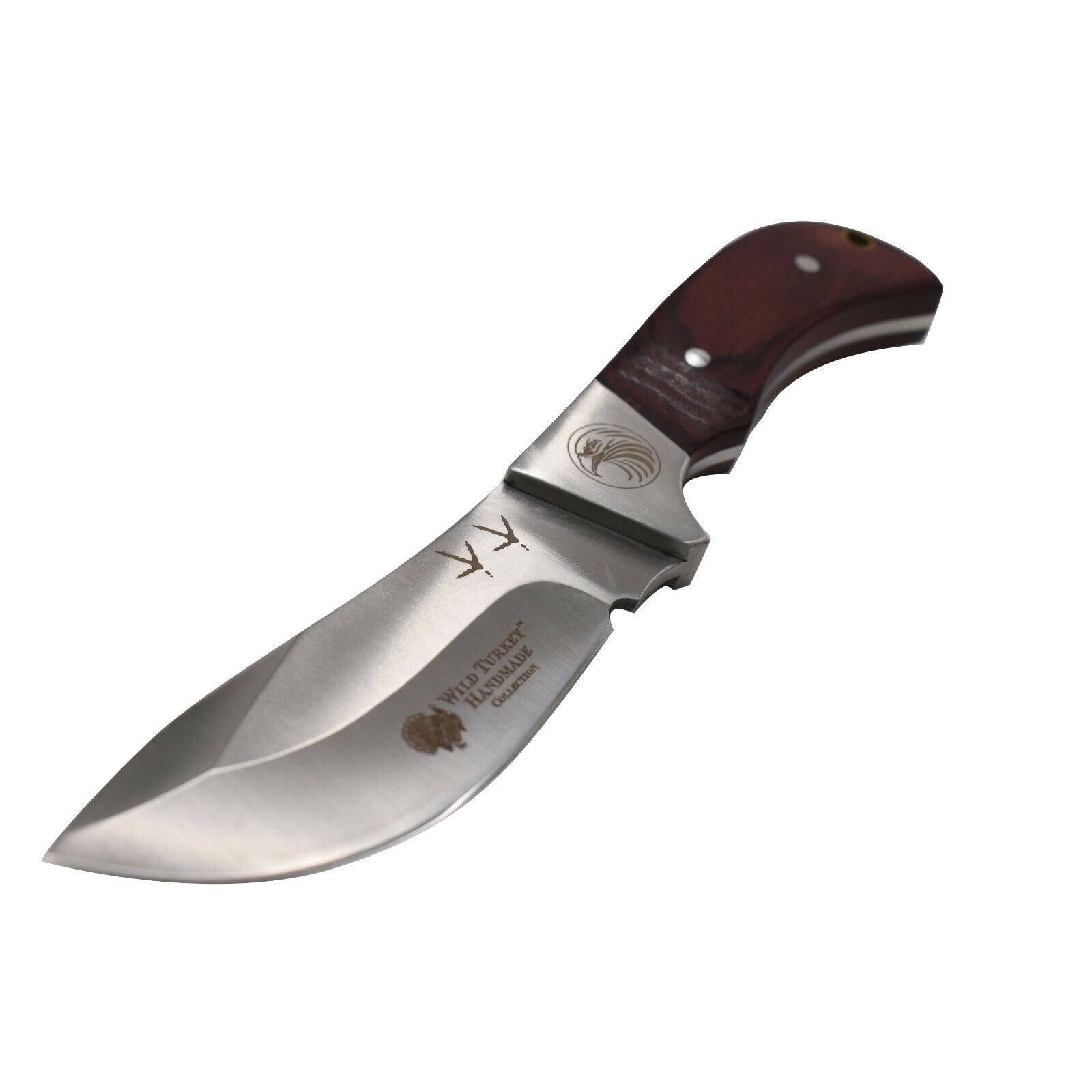 Wild Turkey Handmade 8'' Wildlife Collection Fixed Blade Hunting Knife w. Sheath