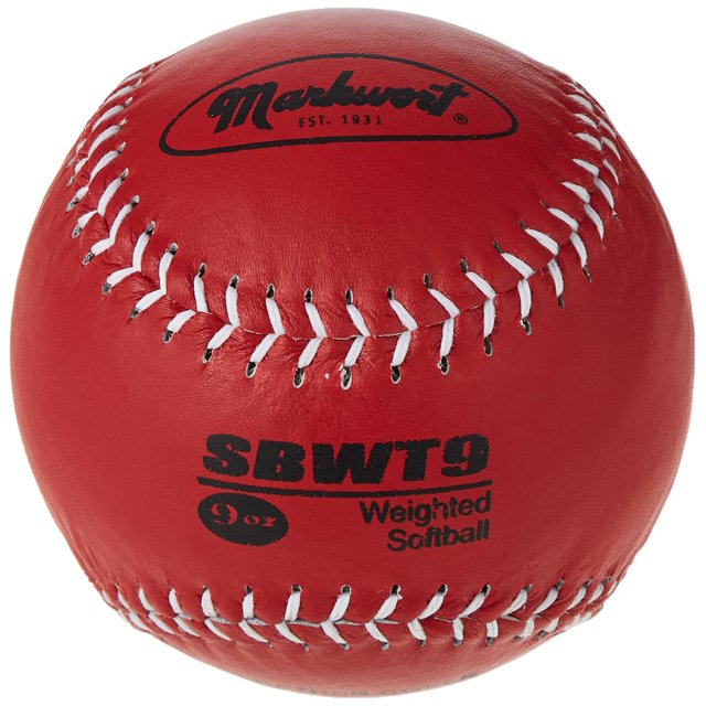 Markwort - Funda de piel para softbol con peso de 12 pulgadas, color rojo