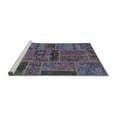 thumbnail image 2 of Ahgly Company Machine Washable Indoor Square Patchwork Turquoise Blue Transitional Area Rugs, 5' Square, 2 of 4