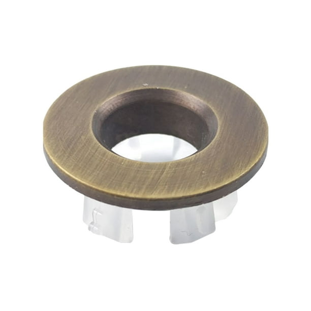 Toystoory Anillo de cubierta de desbordamiento de fregadero Vintage, agujero de lavabo de oficina, tapa de drenaje de tapa de Metal redonda para Accesorios de baño Bronce