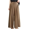 thumbnail image 2 of Wide Leg Pants for Women Xunlbb Women's High Waisted Pants Fashion Womens Casual Solid Color Elastic Loose Pants Straight Wide Leg Trousers With Pocket, M-2XL, 2 of 6