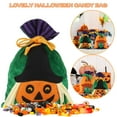 thumbnail image 4 of Gustave Halloween Drawstring Trick or Treat Candy Bags 3 Pack Velvet Goodie Gift Bags Reusable Skeleton Pumpkin Witch Treats Bag Party Favors for Kids, 4 of 10