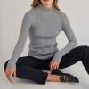 thumbnail image 1 of PEONAVET Chandail à Col Rond pour Femmes 2024 Automne et Hiver Mode Européenne et Mode Chandail Uni à Enfiler Chandail à Col Rond, 1 of 3