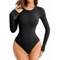 thumbnail image 2 of Sol Living Shapewear for Women Tummy Control Bodysuit Seamless Bodysuit Slimming Shaping Bodysuits Body Sculpting Long Sleeve Womens Tops Going Out Tops for Women Basics Body Suit, 2 of 8