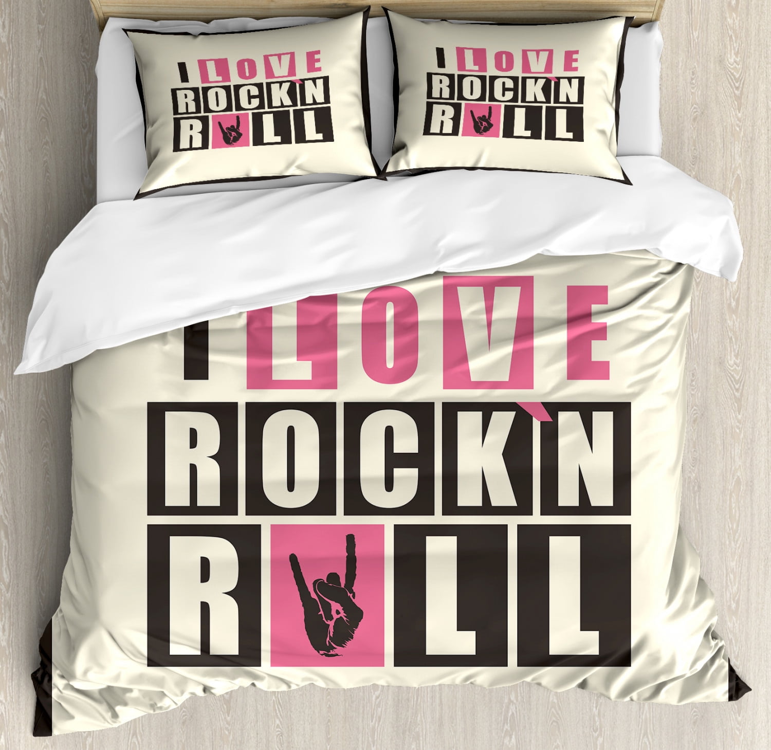 Rock Music Duvet Cover Set Twin Queen King Sizes with Pillow Shams Bedding Decor 