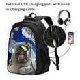 thumbnail image 2 of Yiaed Astronaut in Outer Space Print Laptop Backpack,Business Travel Durable Laptops Backpack with USB Charging Port,Water Resistant College Computer Bag, 2 of 5
