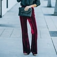thumbnail image 4 of Autumn Winter Women's Golden Velvet Micro Cropped High Waisted Casual Pants, 4 of 4