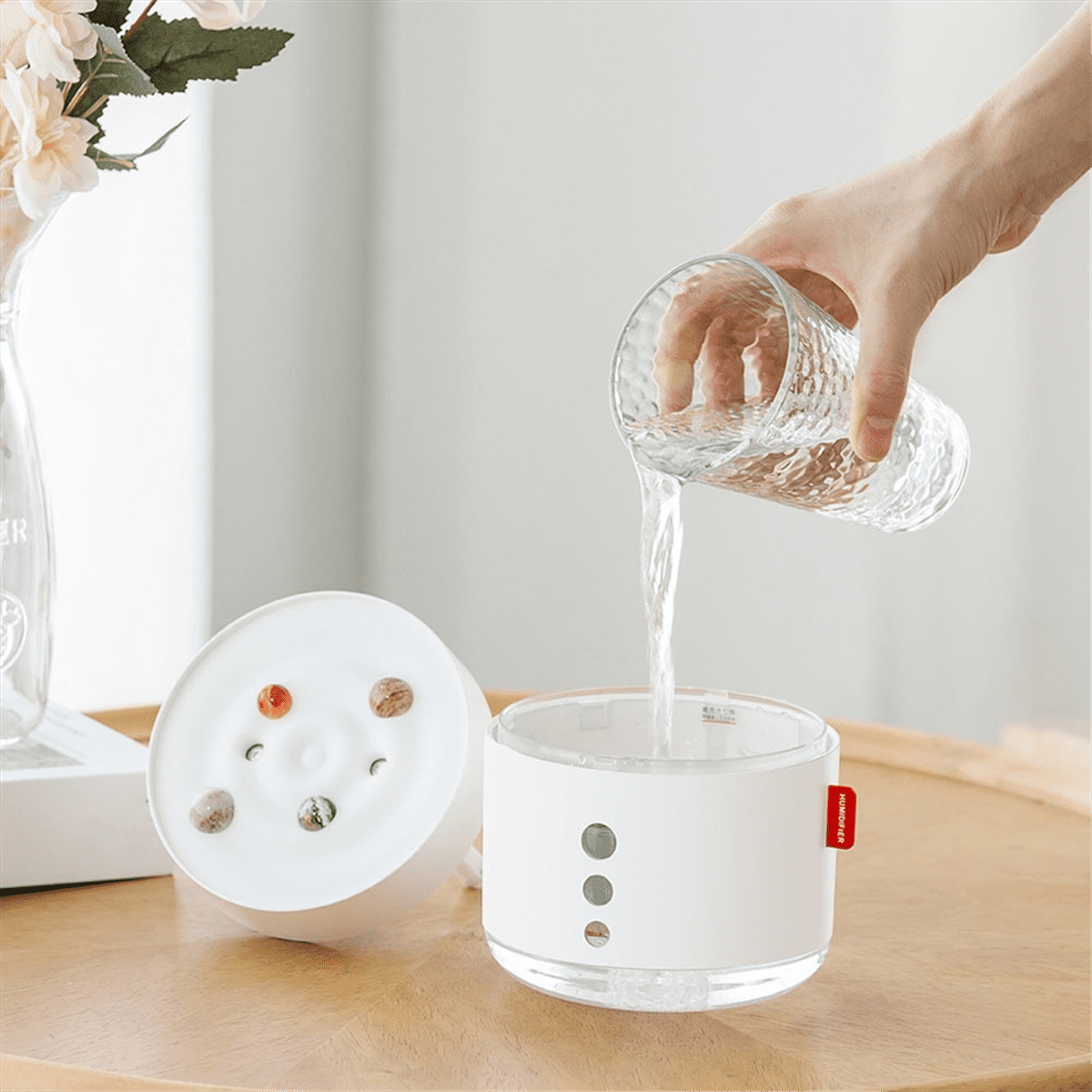 Small Humidifiers 800ml Desk Humidifiers Quiet Operation Night Light Function Two Modes for Bedroom Babies Room Office B