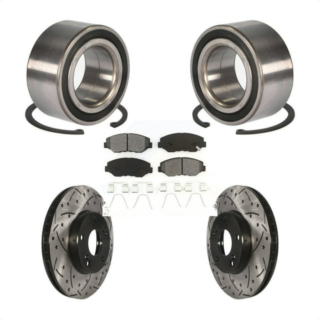 Transit Auto Roulement avant Roulement Enduit Disque Fendu Kit de Rotors et Tampons Semi-Métalliques pour Voiture Honda Accord KBB-101151